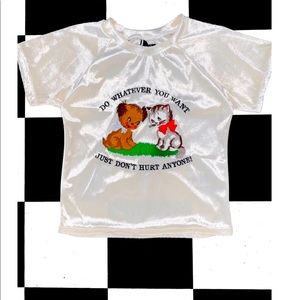 OMIGHTY new with tags velvet white shirt, super cute